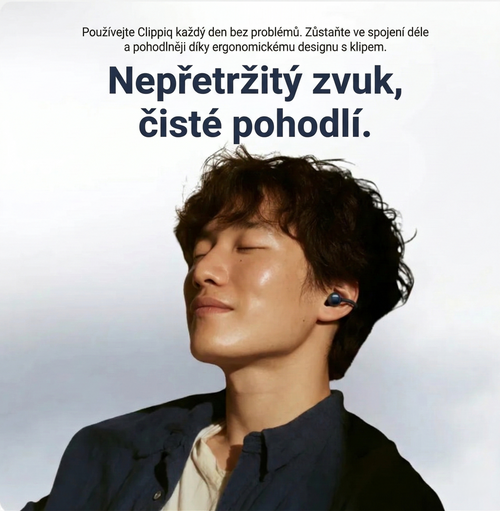Ergonomická otevřená sluchátka s klipem